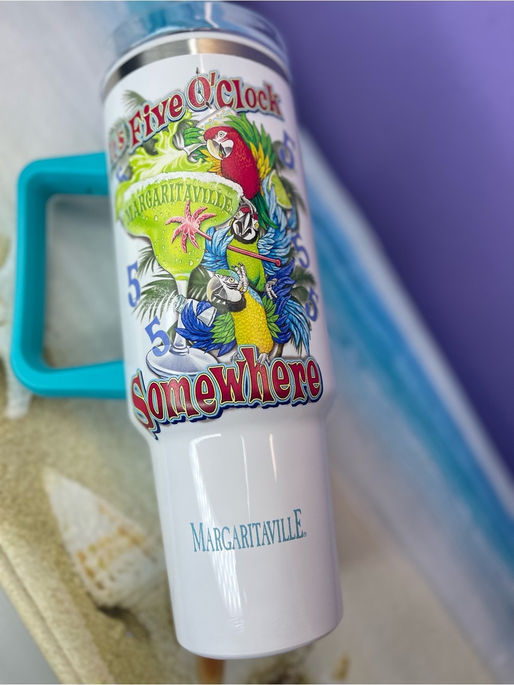 Margaritaville “It’s Five O’Clock Somewhere” Tumbler 40oz Stainless Steel - Picture 4 of 7